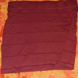 burgundy mini skirt